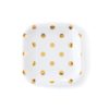 Cream Square Small Plates with Gold Foil Dots