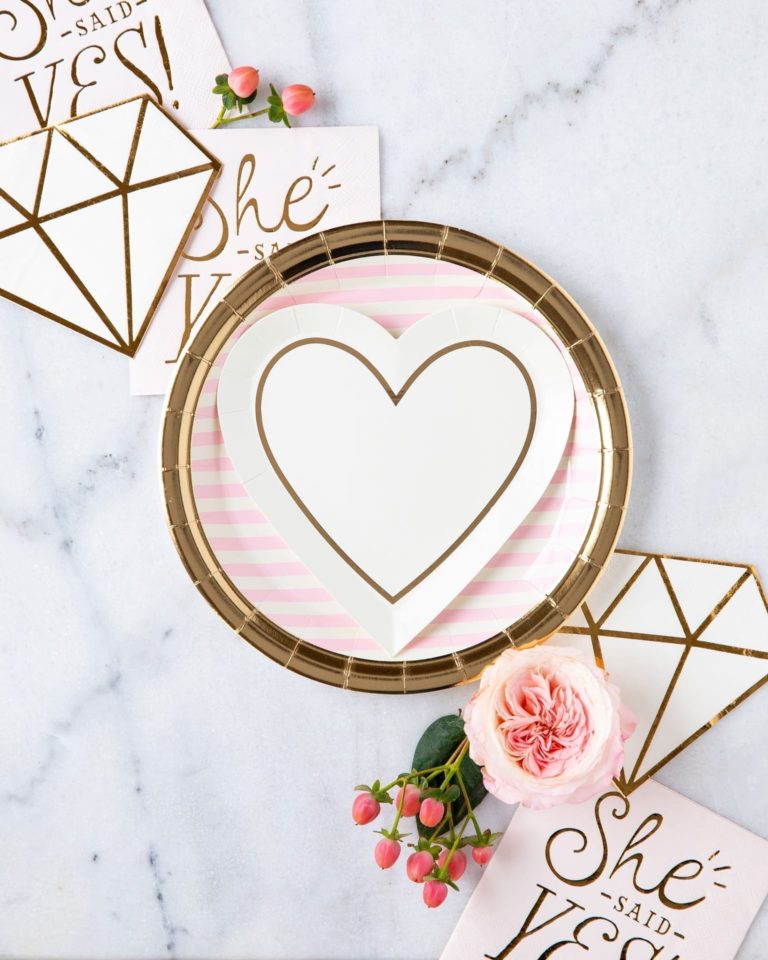 Bride to Be Striped Large Plates