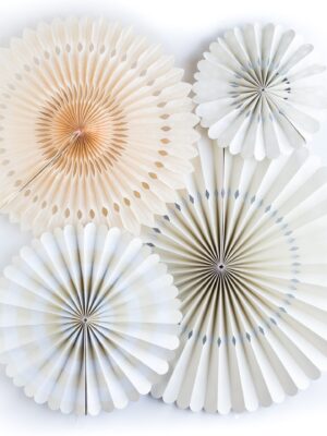 Ivory Paper Fan Basics - Set of 4