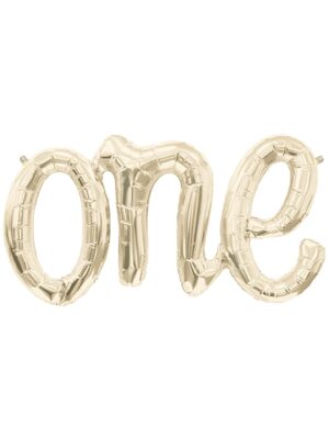 ONE Cursive Script Balloon - Champagne Gold