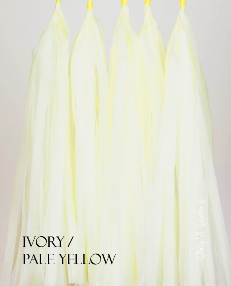ivory.jpg DIY Tissue Tassels - Pack of 5 Pre-Cut Tassels