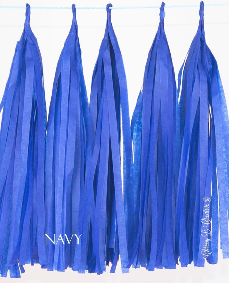navy.jpg DIY Tissue Tassels - Pack of 5 Pre-Cut Tassels