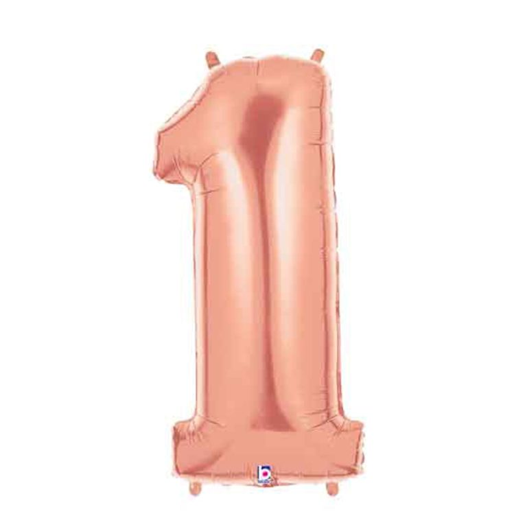 Giant Rose Gold Number Balloon - 40 Inches