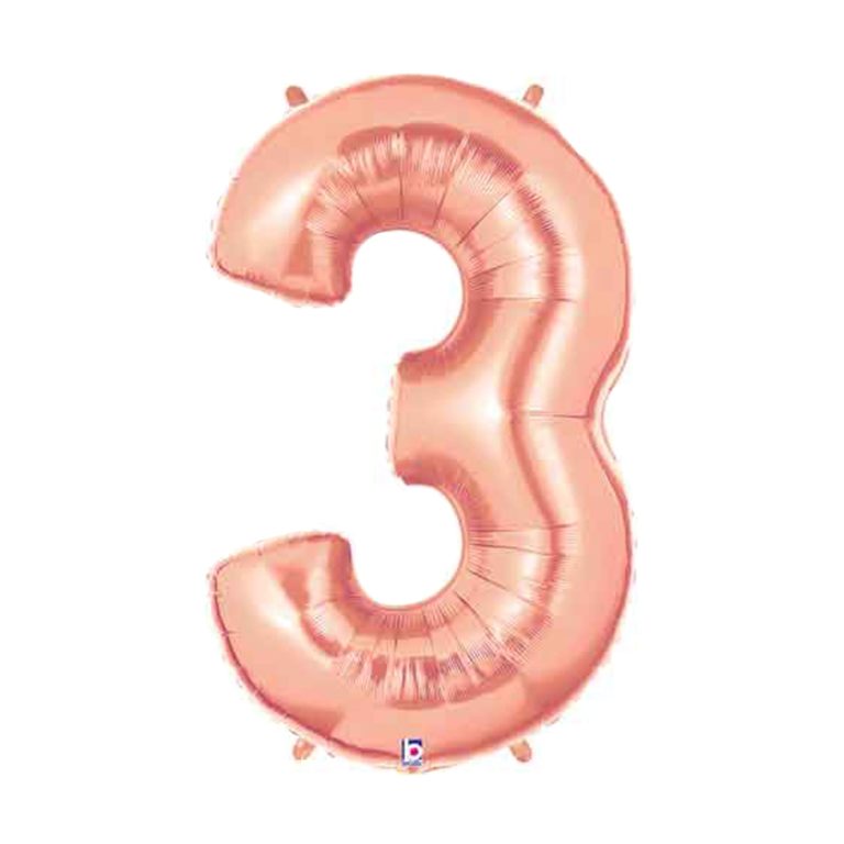 Giant Rose Gold Number Balloon - 40 Inches