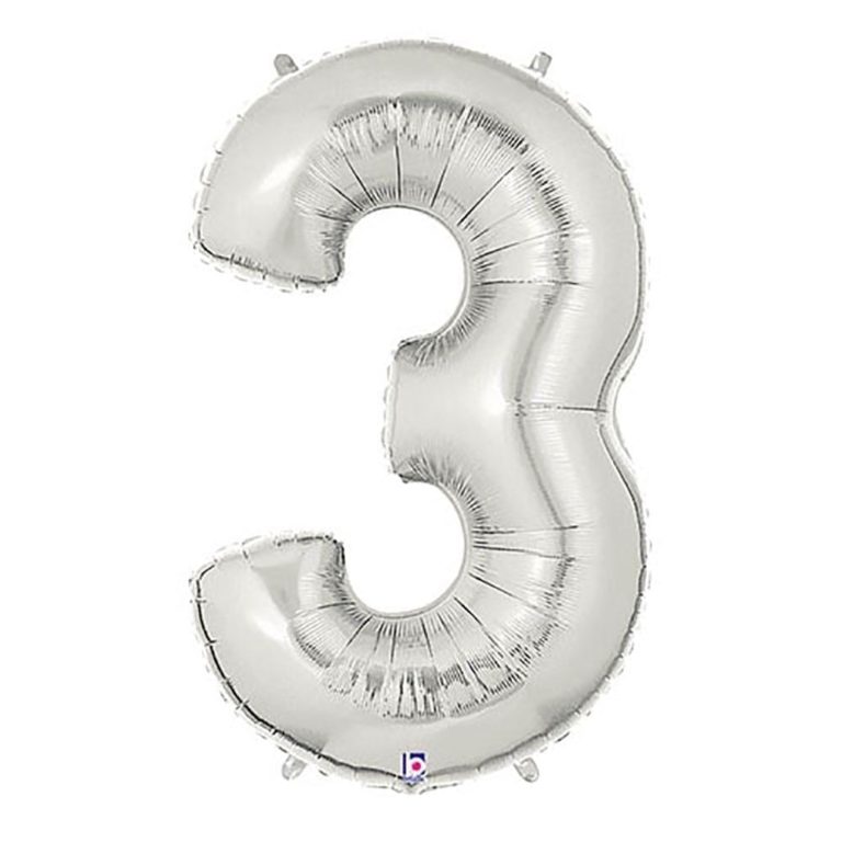 Giant Silver Number Balloon - 40 Inches