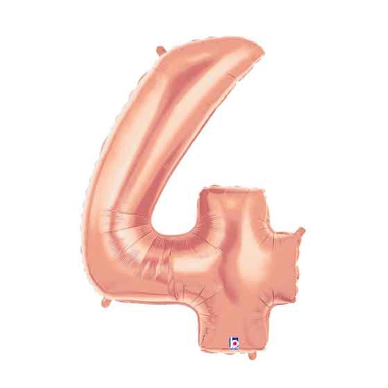 Giant Rose Gold Number Balloon - 40 Inches