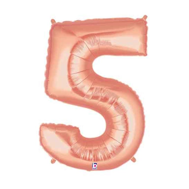 Giant Rose Gold Number Balloon - 40 Inches