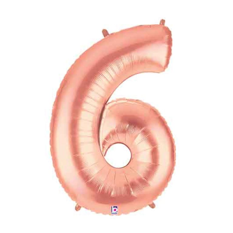 Giant Rose Gold Number Balloon - 40 Inches
