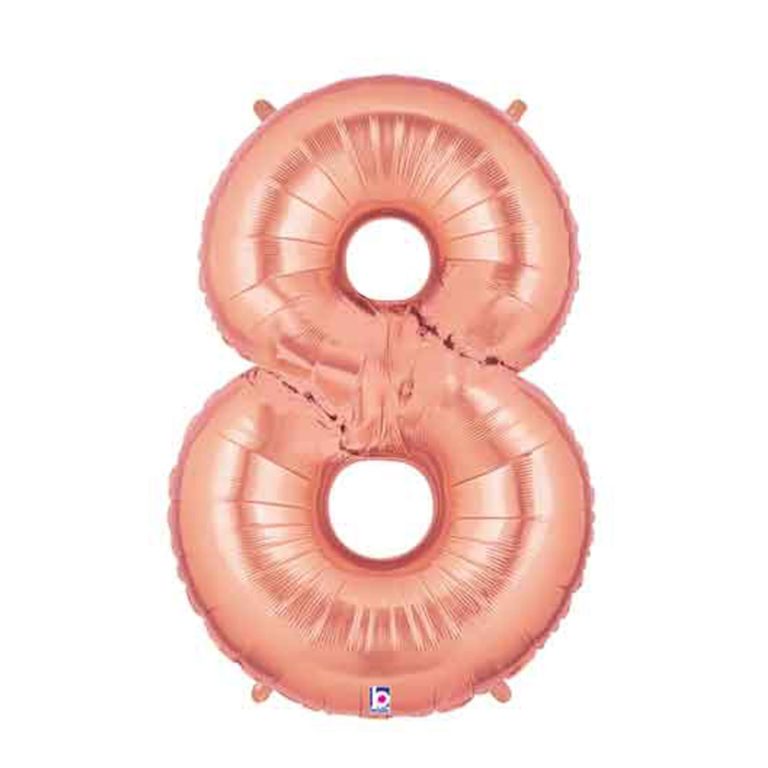 Giant Rose Gold Number Balloon - 40 Inches