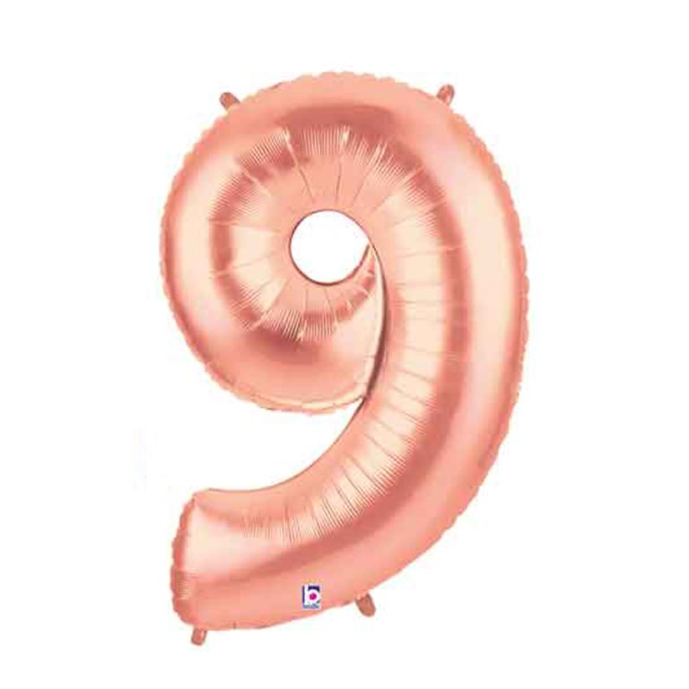 Giant Rose Gold Number Balloon - 40 Inches