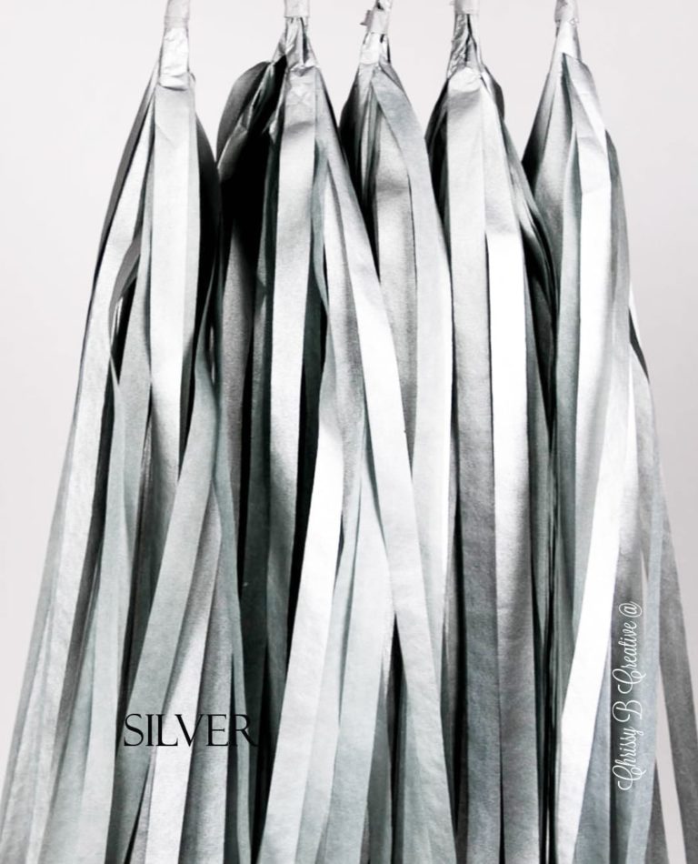 silver.jpg DIY Tissue Tassels - Pack of 5 Pre-Cut Tassels