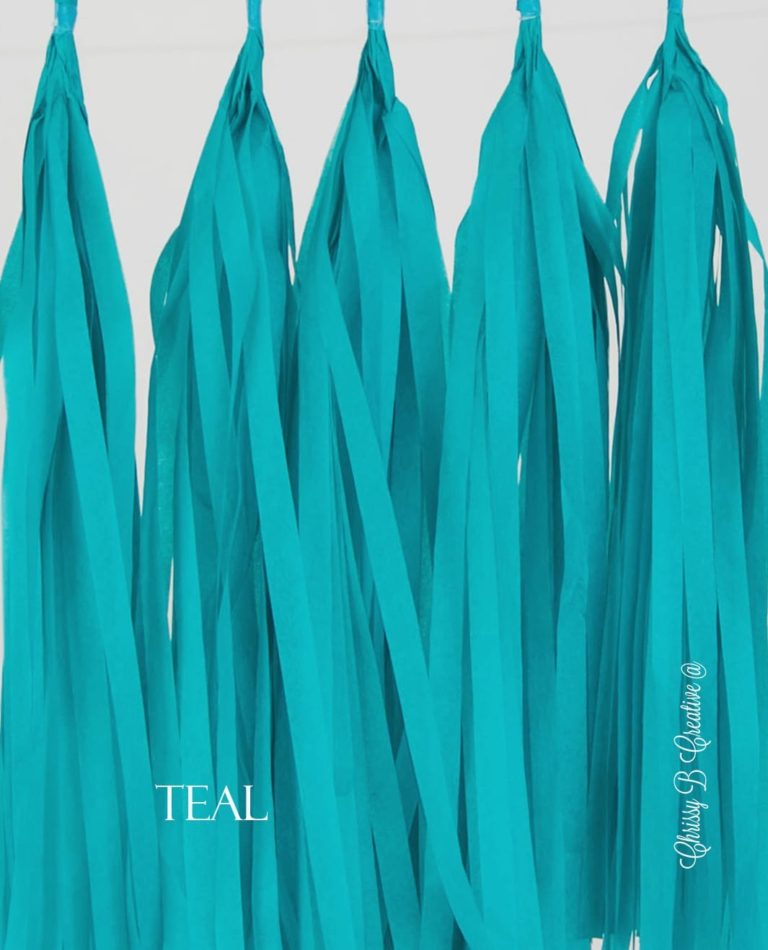 teal.jpg DIY Tissue Tassels - Pack of 5 Pre-Cut Tassels