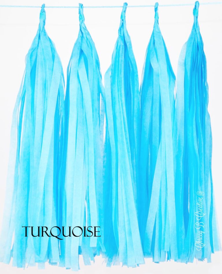 turquoise.jpg DIY Tissue Tassels - Pack of 5 Pre-Cut Tassels