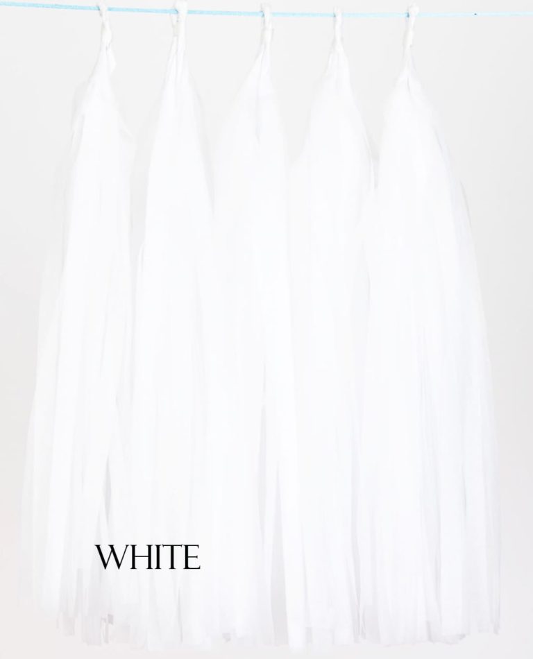 white.jpg DIY Tissue Tassels - Pack of 5 Pre-Cut Tassels
